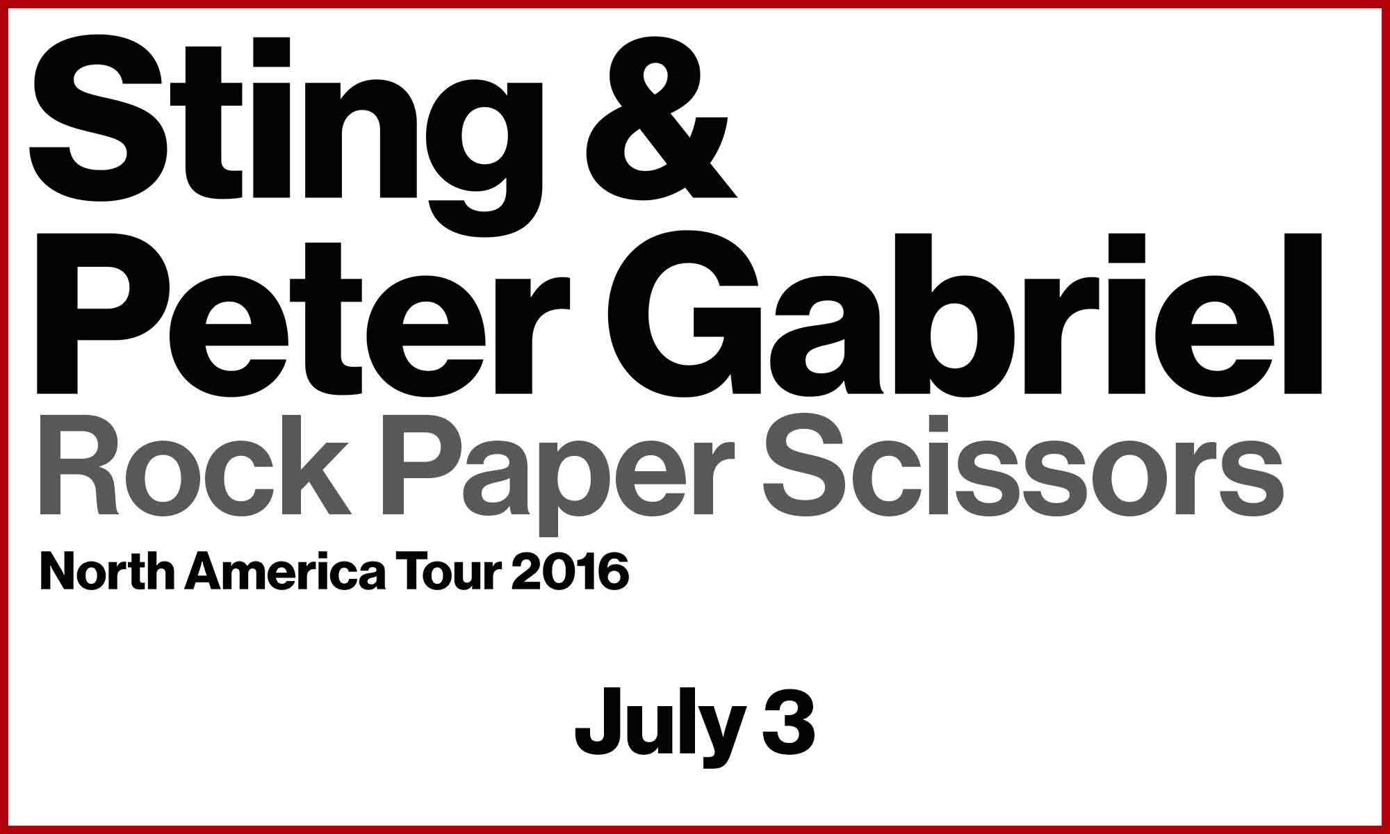 Sting & Peter Gabriel Live Show